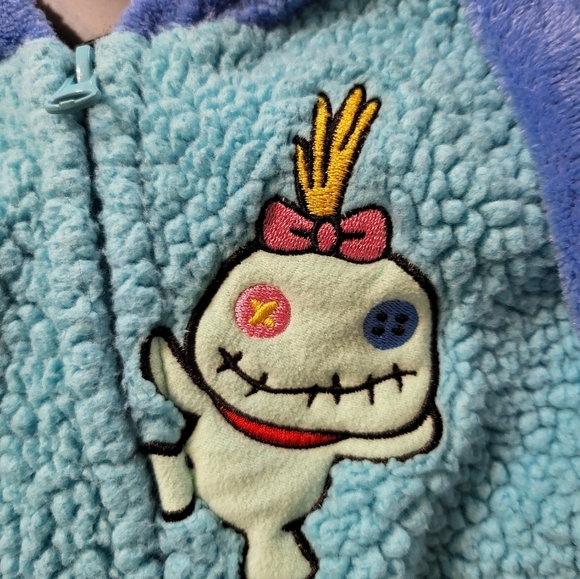 Blue Character Onesie with Hood Stitch Disney Sleeper M 8-10 - Picture 6 of 11